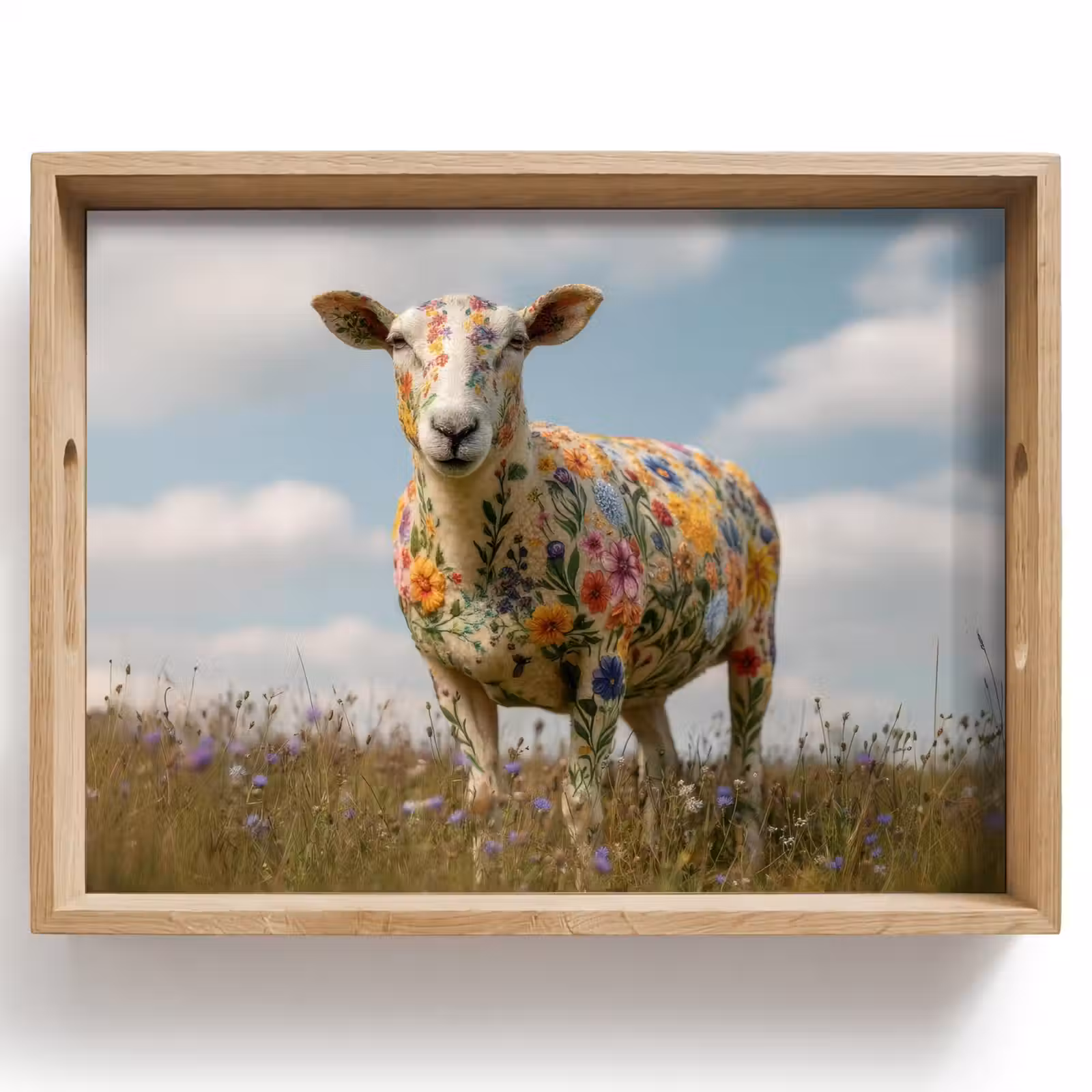 Dienblad - Schaap - Bloemen - Weide — 1
