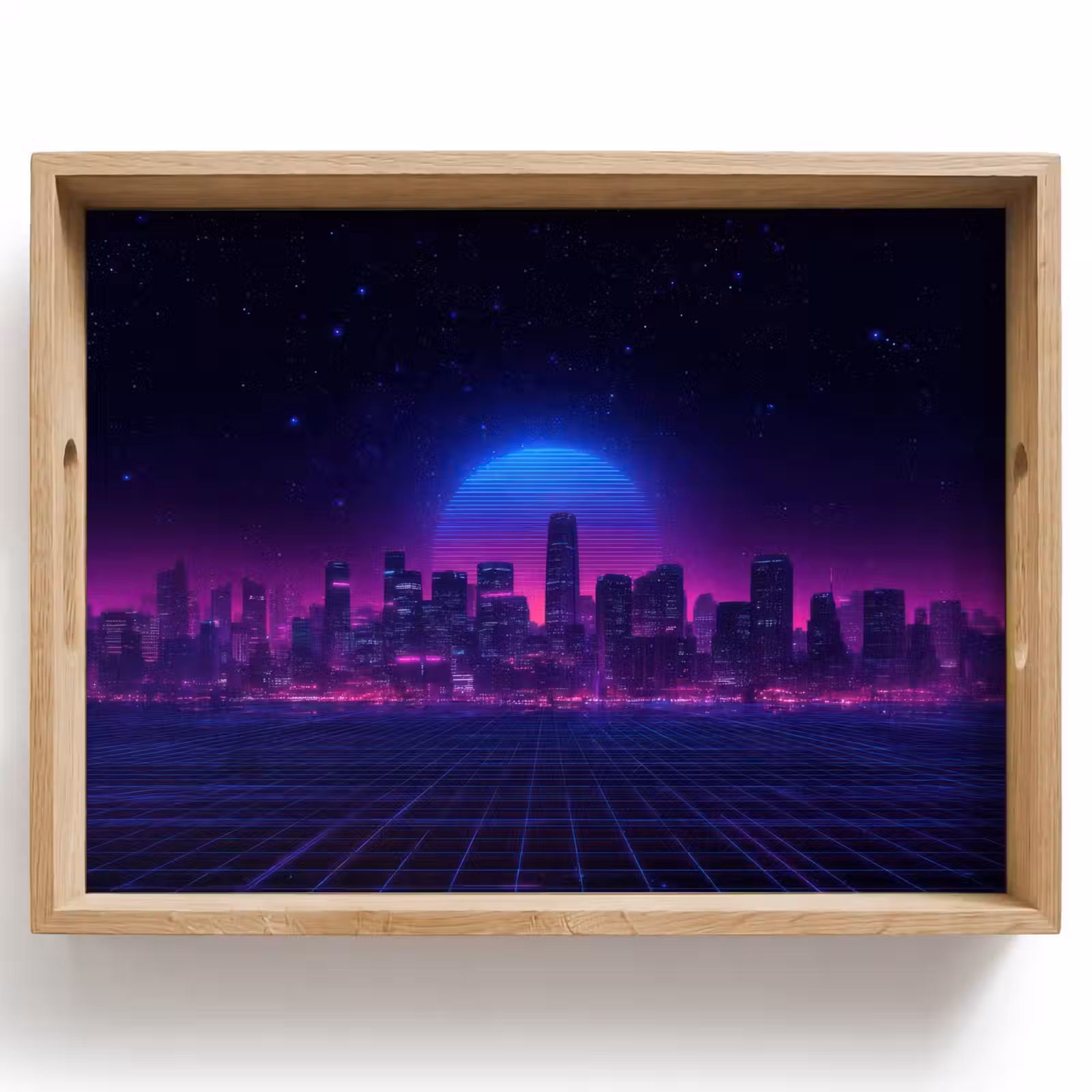 Dienblad - Skyline - Zon - Neon - Rasterpatroon — 1