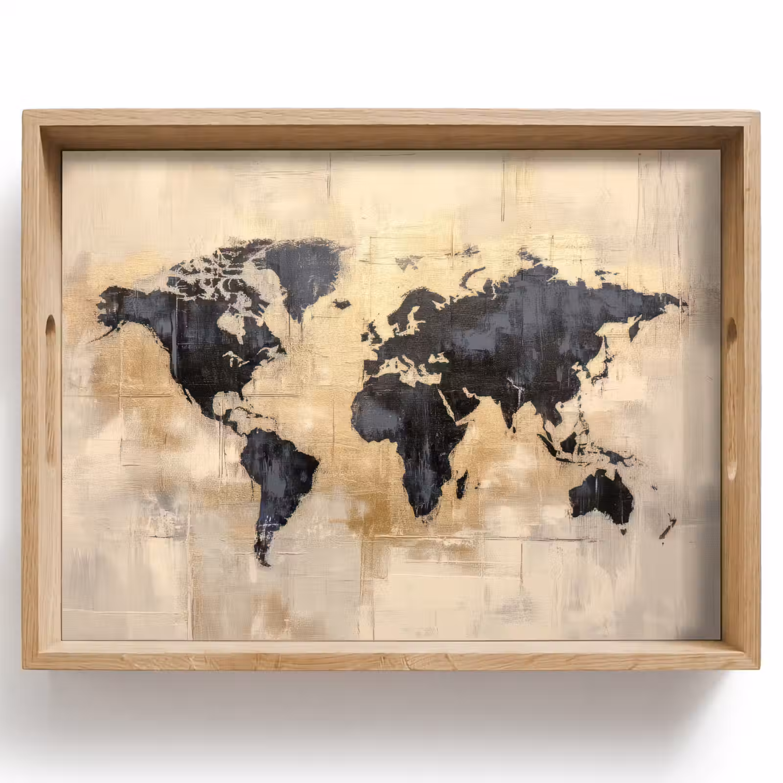 Dienblad - Wereldkaart - Goud - Zwart - Abstract — 1