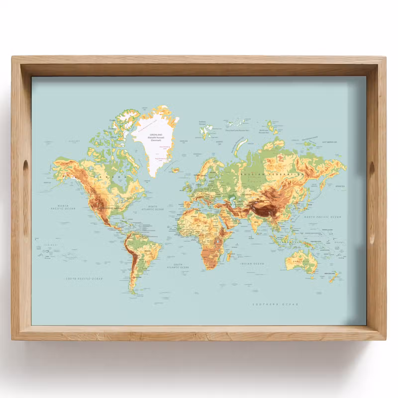 Dienblad - Wereldkaart - Realistisch - Blauw — 1