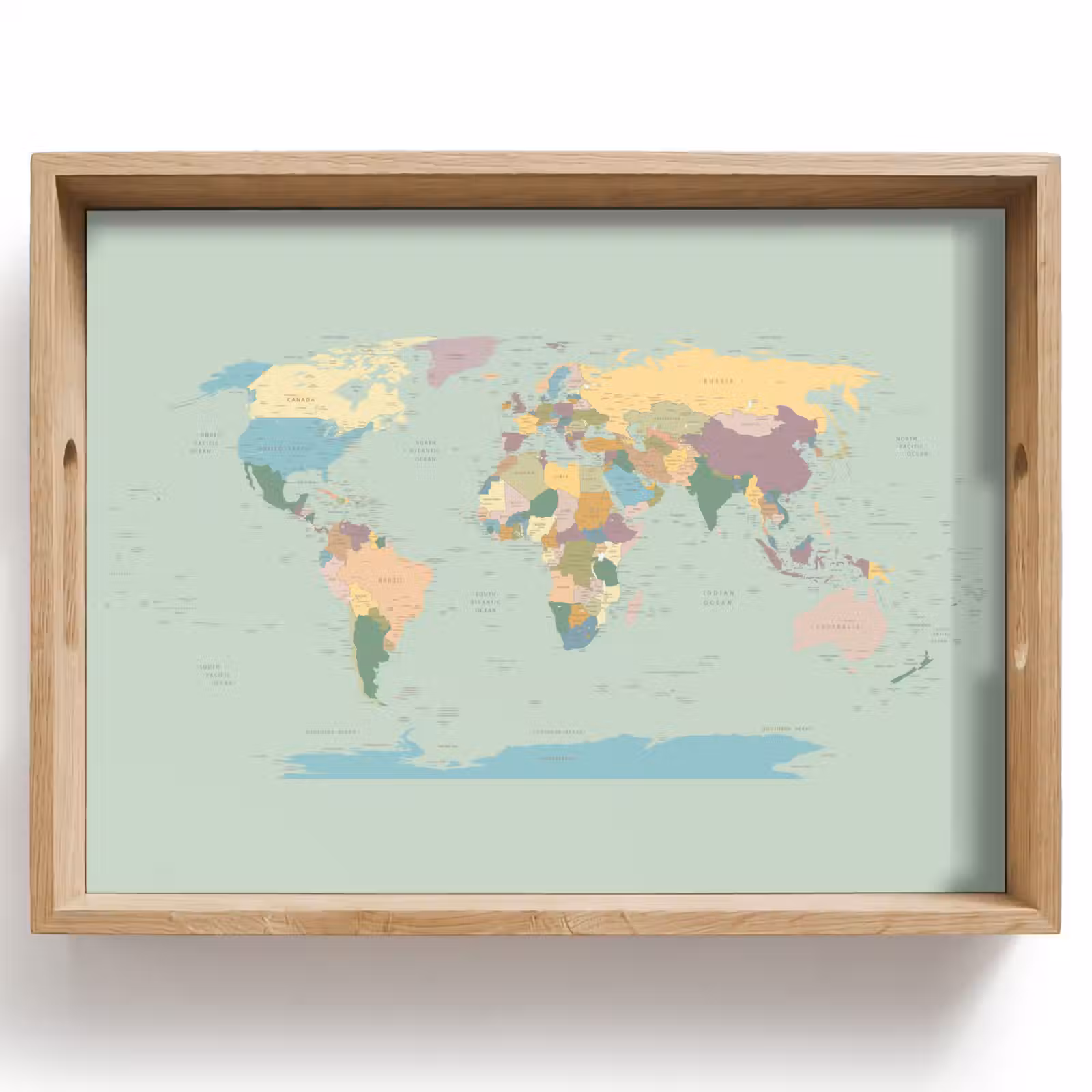 Dienblad - Wereldkaart - Realistisch - Kaart — 1