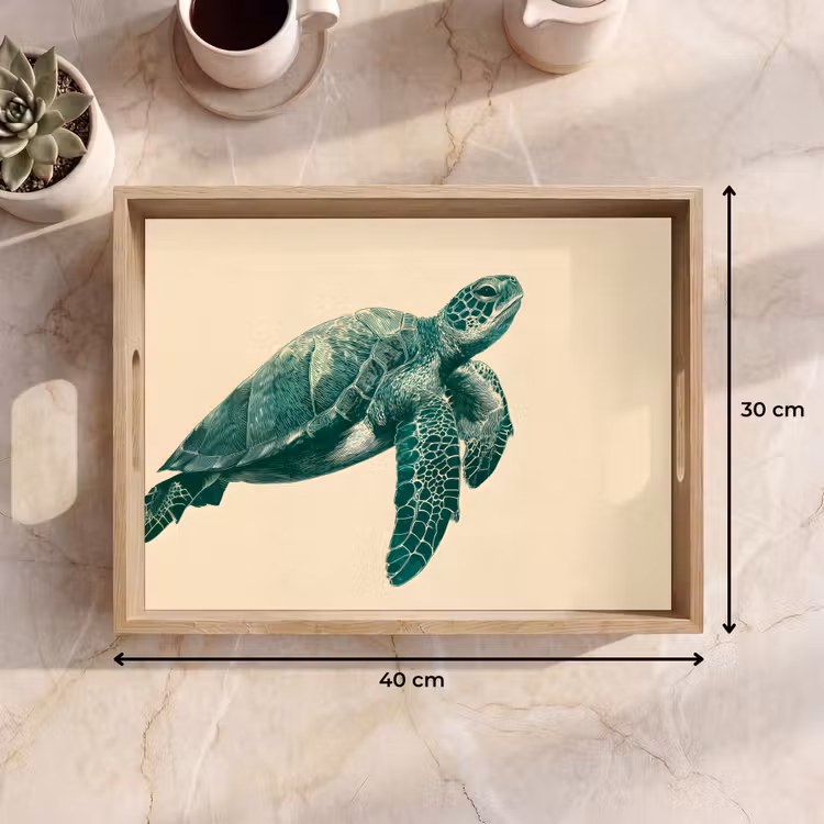 Dienblad - Schildpad - Sierlijk - Groen - Schild — 9