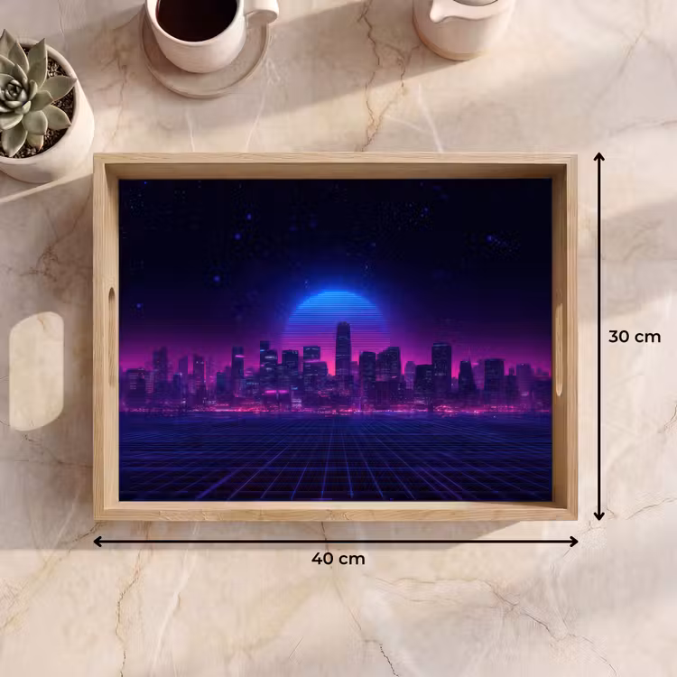 Dienblad - Skyline - Zon - Neon - Rasterpatroon — 9