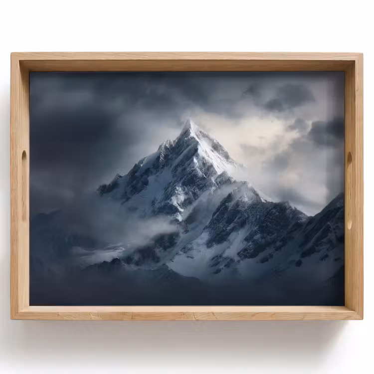 Dienblad - Sneeuw - Berg - Wolken — 1