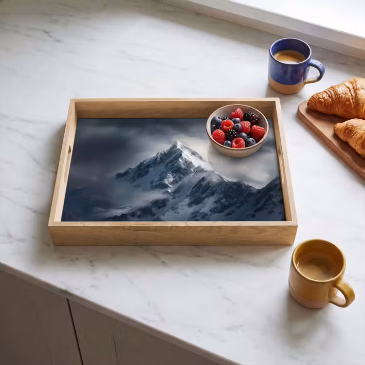 Dienblad - Sneeuw - Berg - Wolken — 4