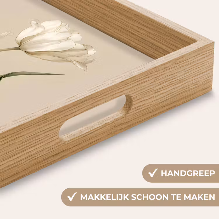 Dienblad - Tulpen - Wit - Bladeren — 5