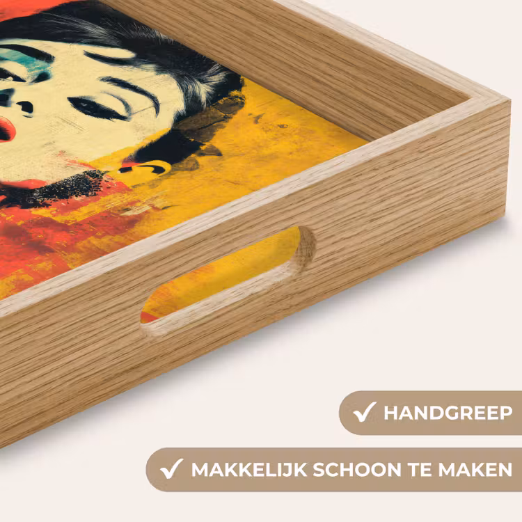 Dienblad - Vrouw - Rode lippen - Expressief - Grafisch — 5