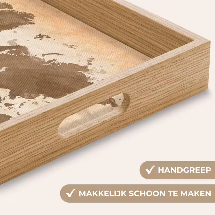 Dienblad - Wereldkaart - Beige - Bruin — 5