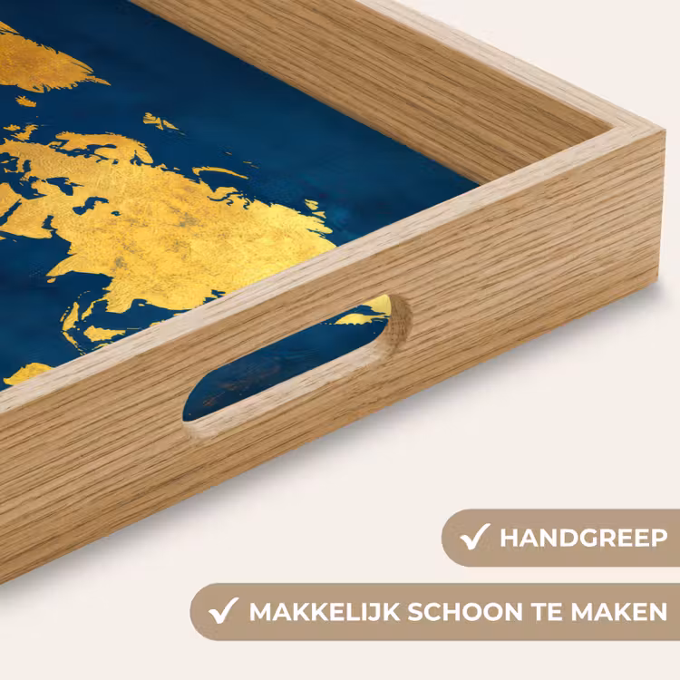 Dienblad - Wereldkaart - Goud - Donkerblauw — 5