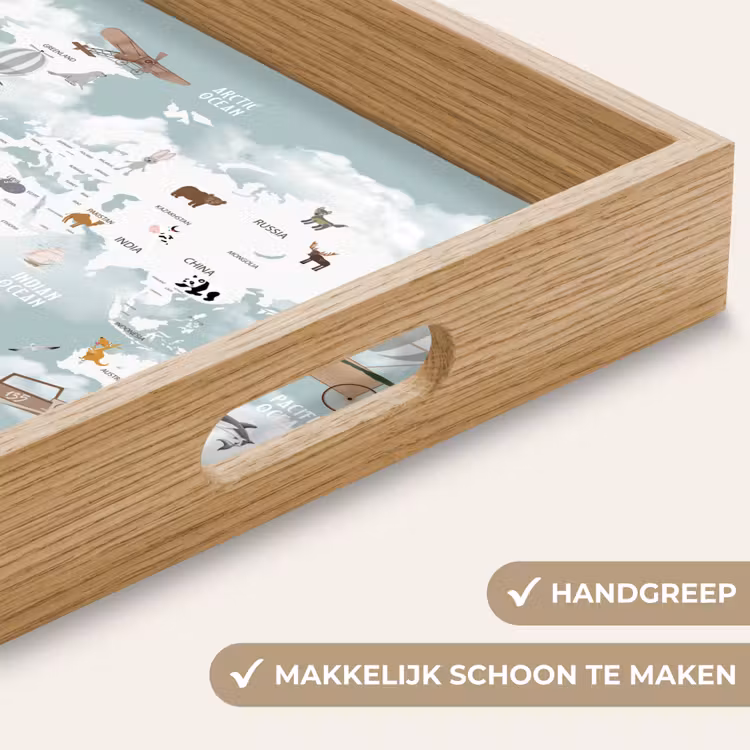 Dienblad - Wereldkaart - Kind - Vliegtuig — 5