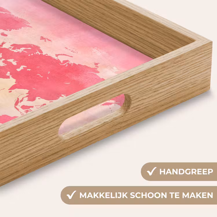 Dienblad - Wereldkaart - Roze - Vaag — 5