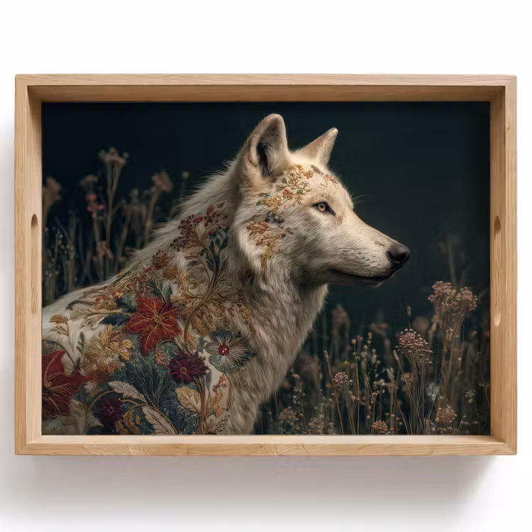 Dienblad - Wolf - Bloemen - Natuur — 1