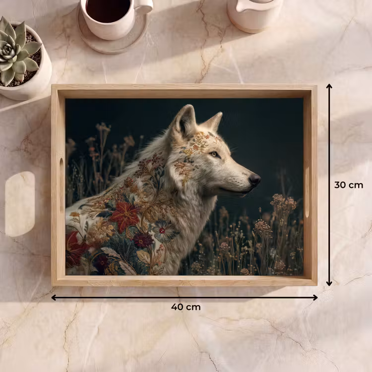 Dienblad - Wolf - Bloemen - Natuur — 9