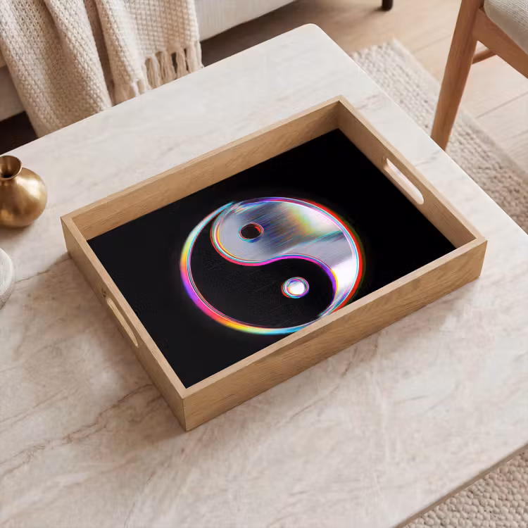 Dienblad - Yin-Yang - Cirkel - Regenboog — 2
