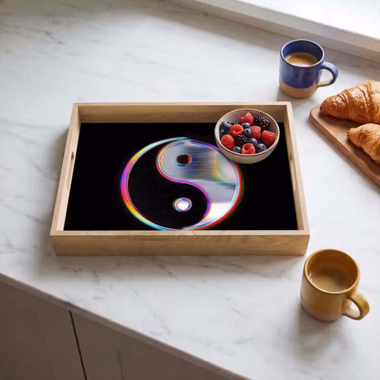 Dienblad - Yin-Yang - Cirkel - Regenboog — 4