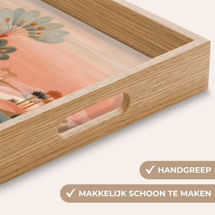 Dienblad - Roze landschap - Palmen - Water — 5