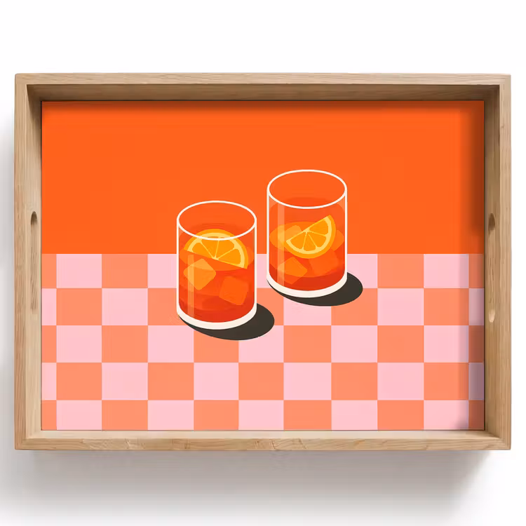 Dienblad - Sinaasappel - Glazen - Oranje — 1