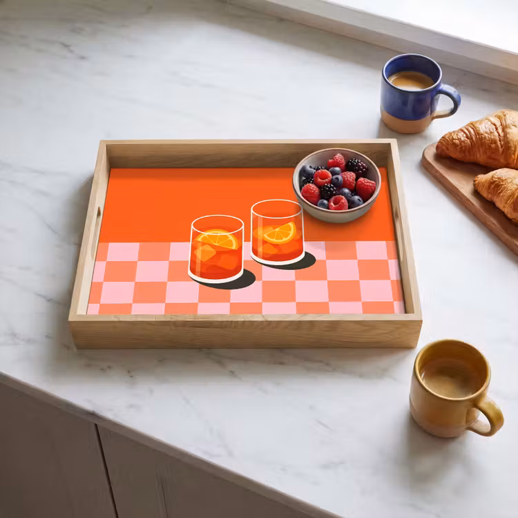 Dienblad - Sinaasappel - Glazen - Oranje — 4