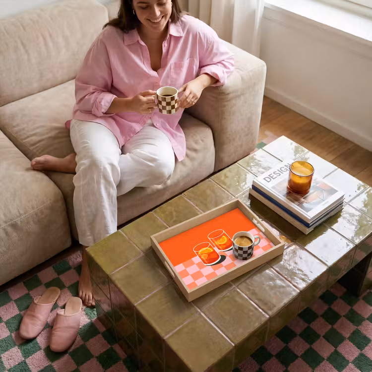 Dienblad - Sinaasappel - Glazen - Oranje — 6