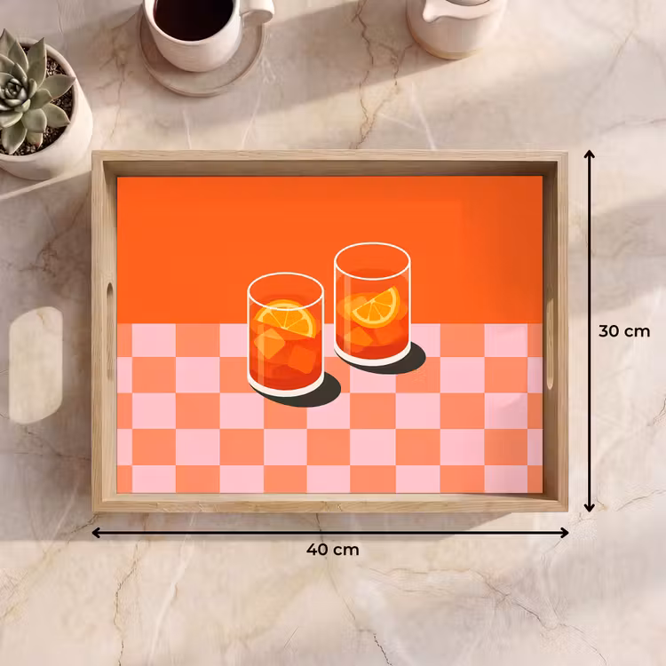 Dienblad - Sinaasappel - Glazen - Oranje — 9