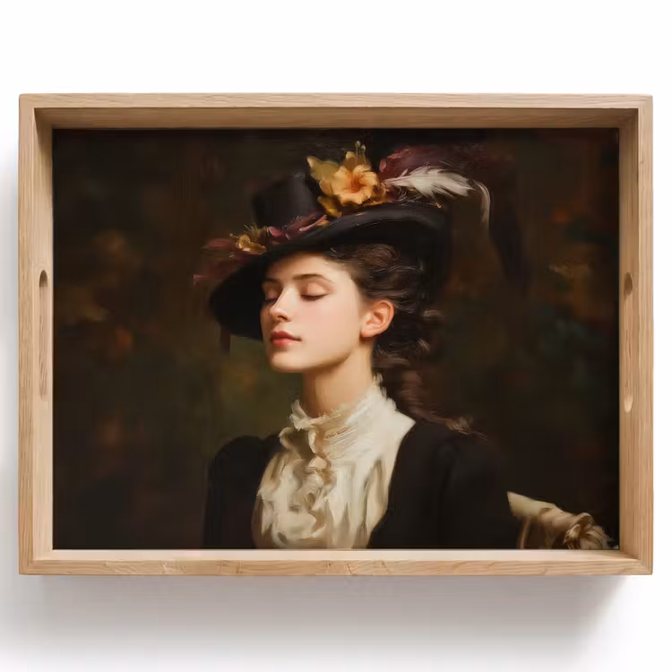 Dienblad - Vrouw - Victoriaans - Portret — 1