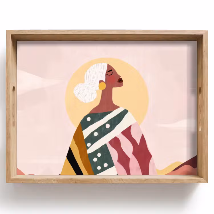 Dienblad - Vrouw - Zon - Kleurrijk — 1