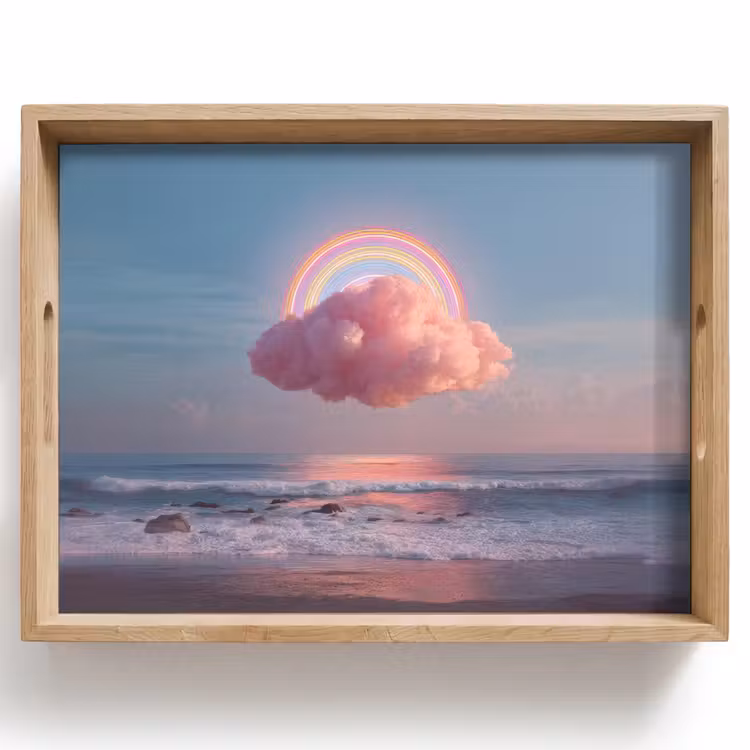 Dienblad - Wolk - Regenboog - Zee — 1