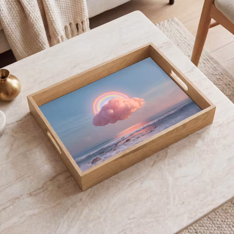 Dienblad - Wolk - Regenboog - Zee — 2