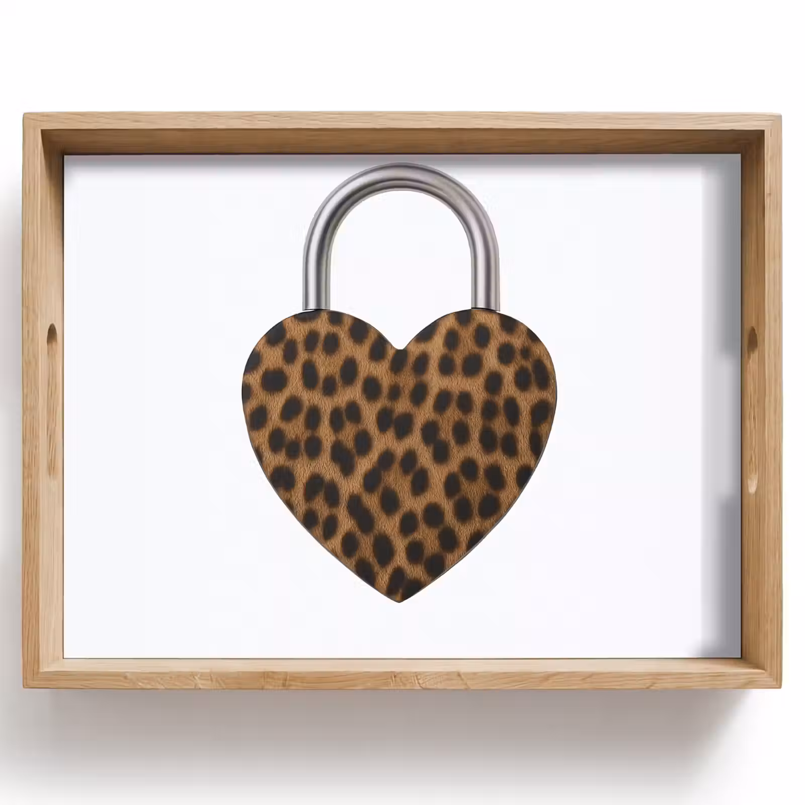 Dienblad - Slot - Hartvormig - Bruin - Panterprint — 1
