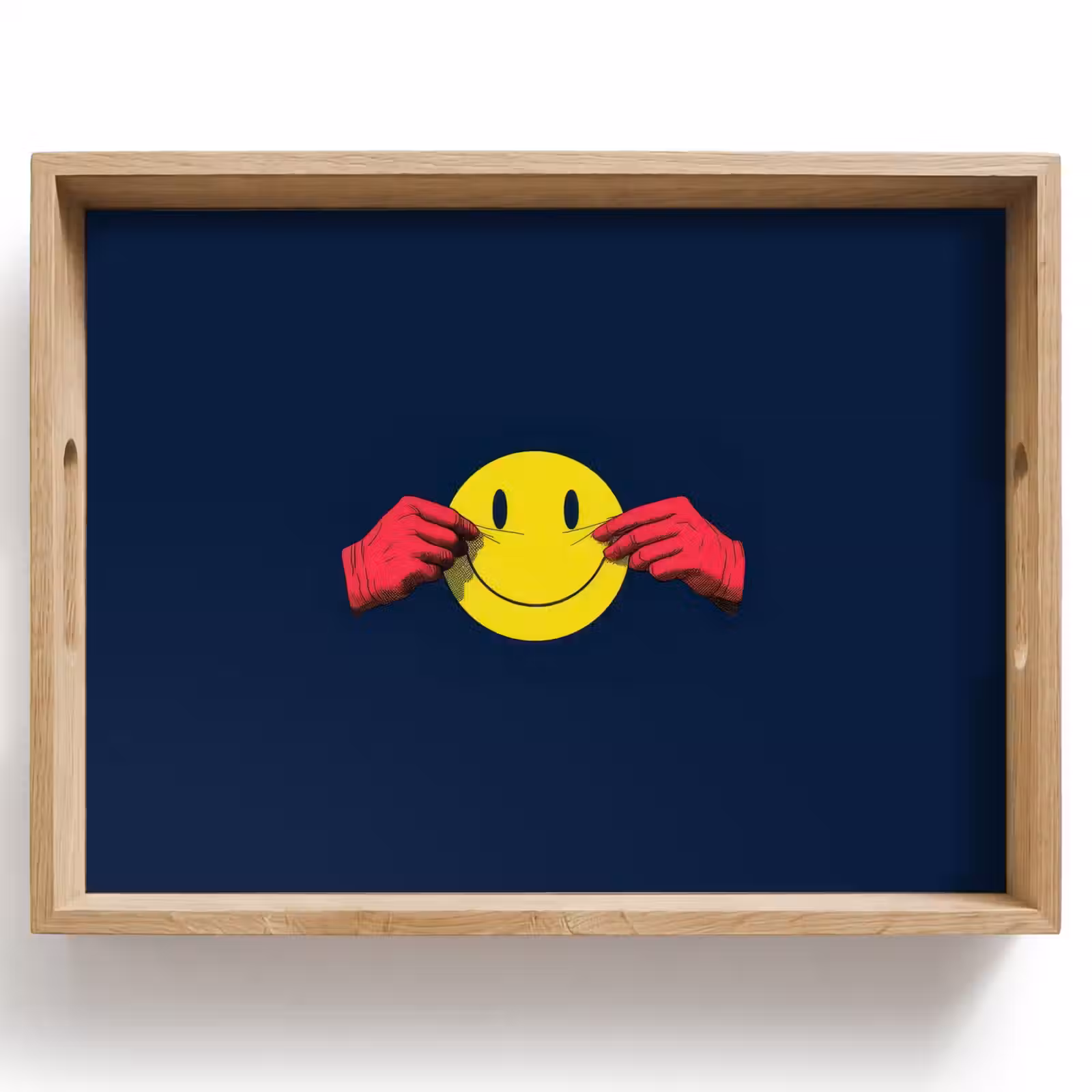 Dienblad - Smiley - Geel - Handen - Minimalistisch — 1