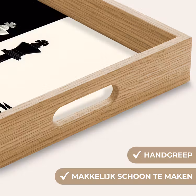 Dienblad - Schaakstukken - Koning - Geblokt - Zwart — 5