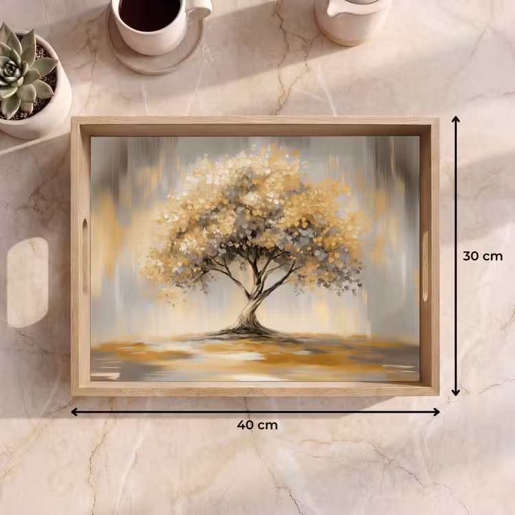 Dienblad - Schilderij - Boom - Abstract - Bladeren — 9