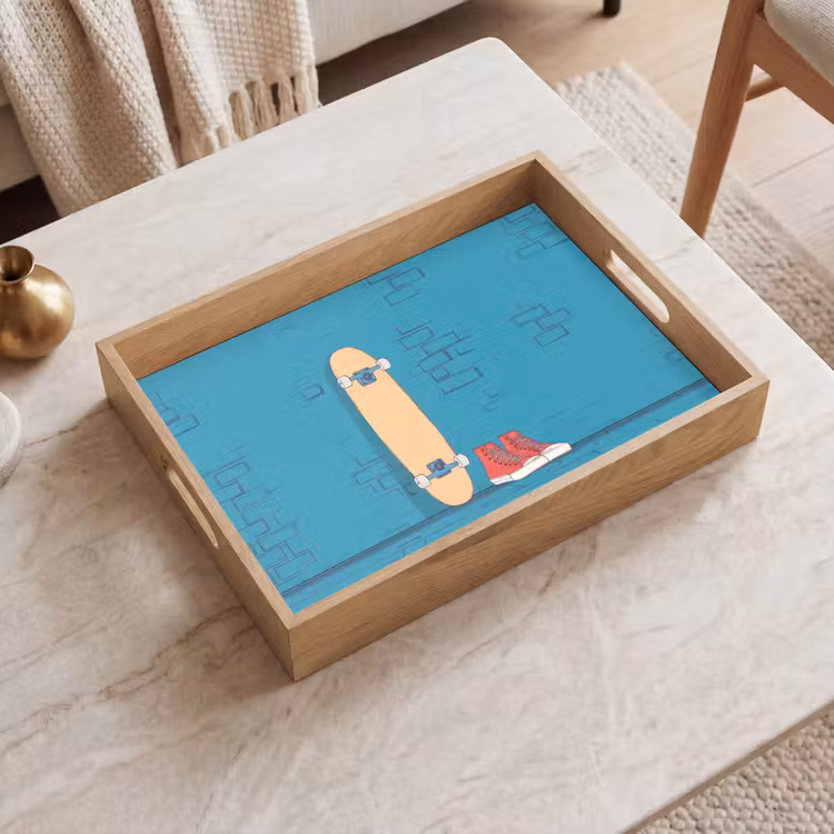 Dienblad - Skateboard - Gympen - Rood - Minimalistisch — 2