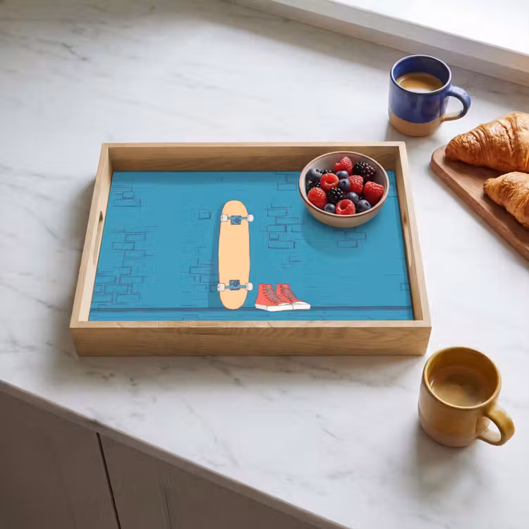 Dienblad - Skateboard - Gympen - Rood - Minimalistisch — 4