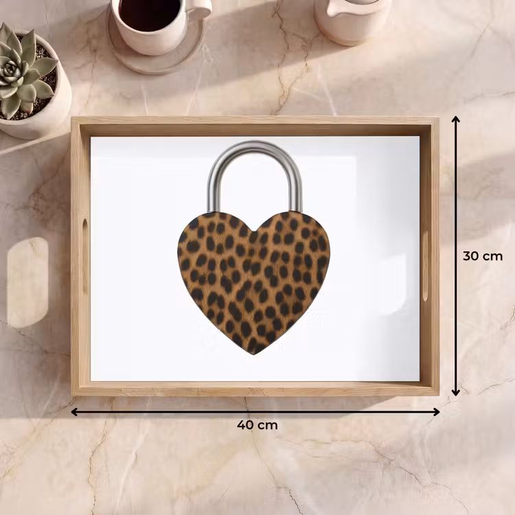 Dienblad - Slot - Hartvormig - Bruin - Panterprint — 9