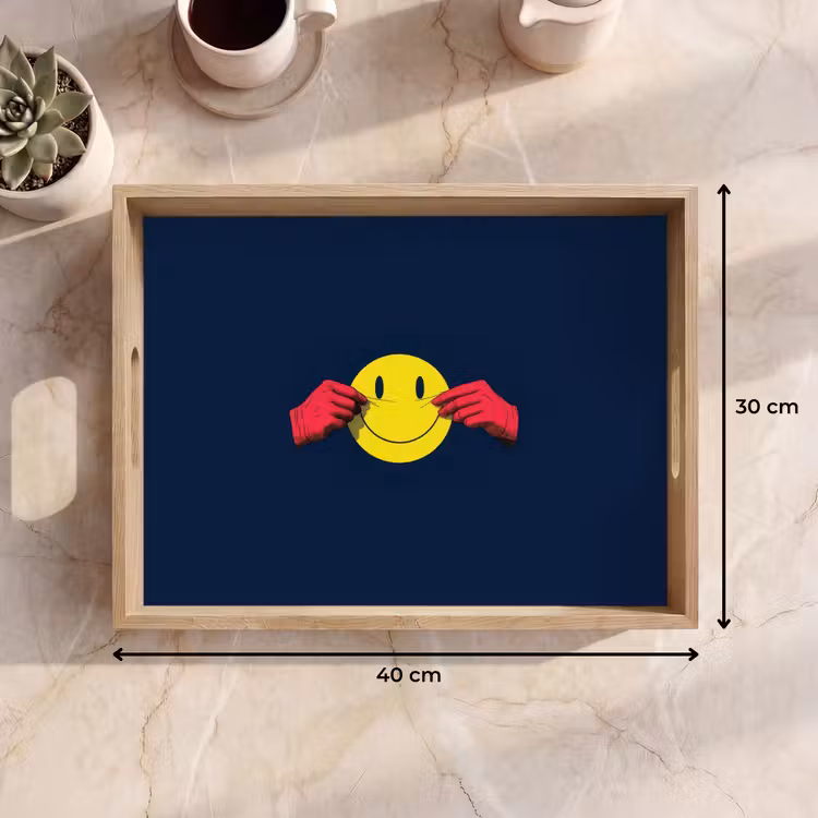 Dienblad - Smiley - Geel - Handen - Minimalistisch — 9