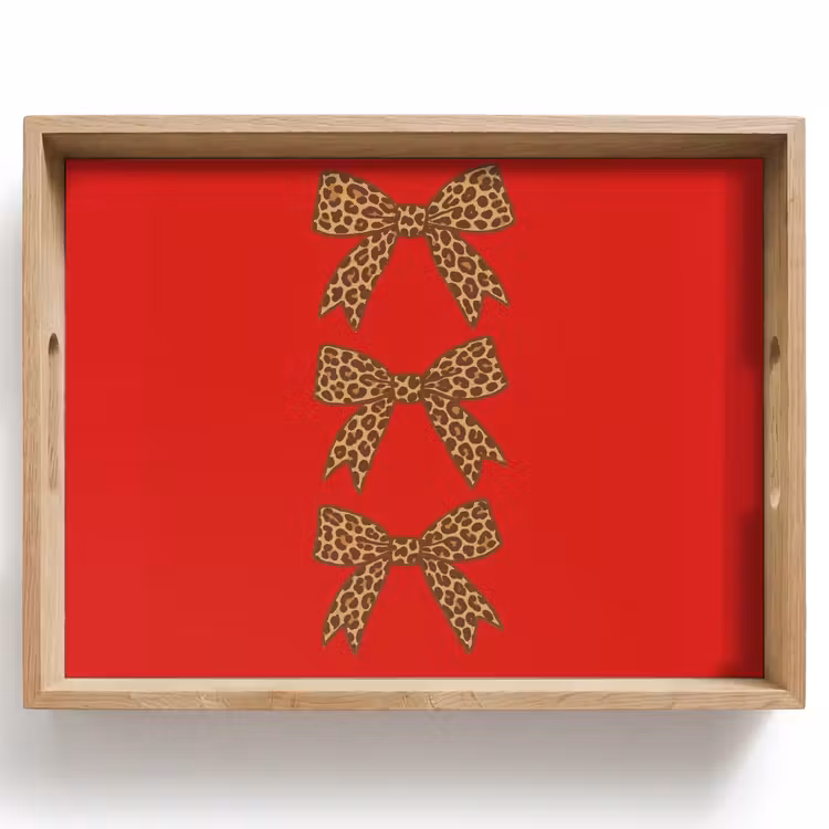 Dienblad - Strikken - Panterprint - Rood — 1