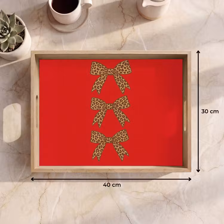 Dienblad - Strikken - Panterprint - Rood — 9
