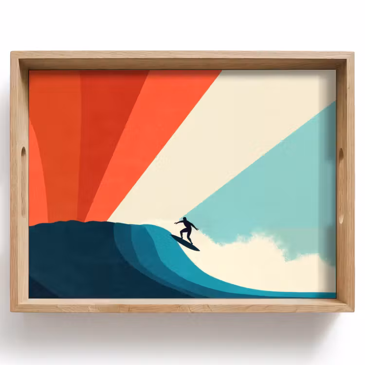 Dienblad - Surfer - Abstract - Golven - Zonnestralen — 1