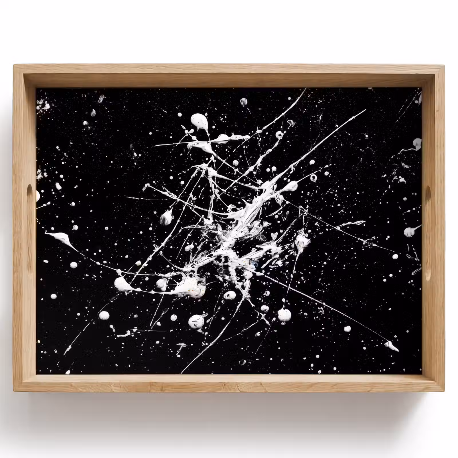 Dienblad - Verfspatten - Wit - Abstract - Explosie — 1
