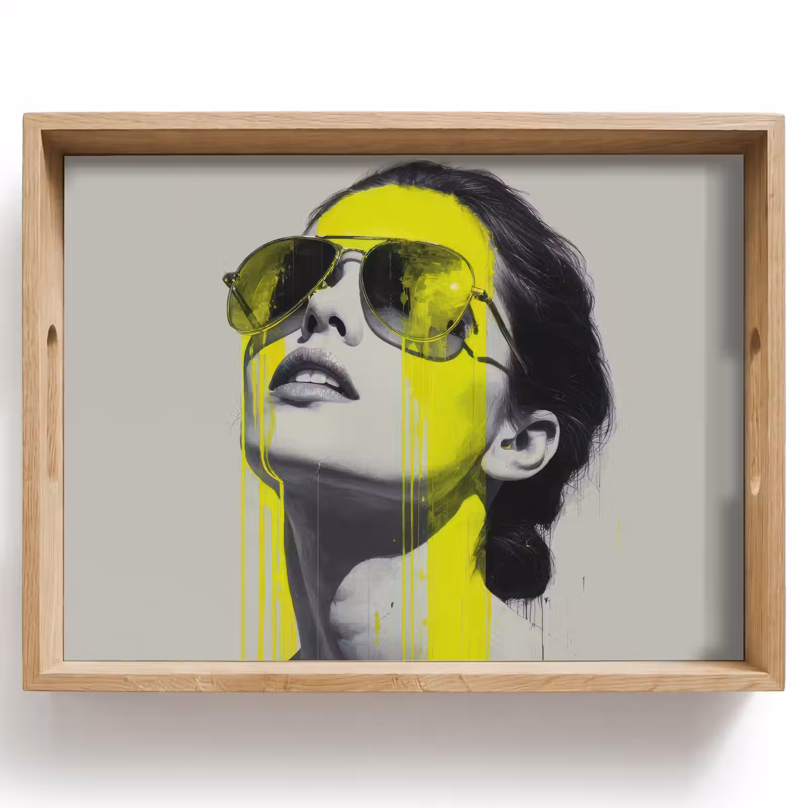 Dienblad - Vrouw - Bril - Verf — 1