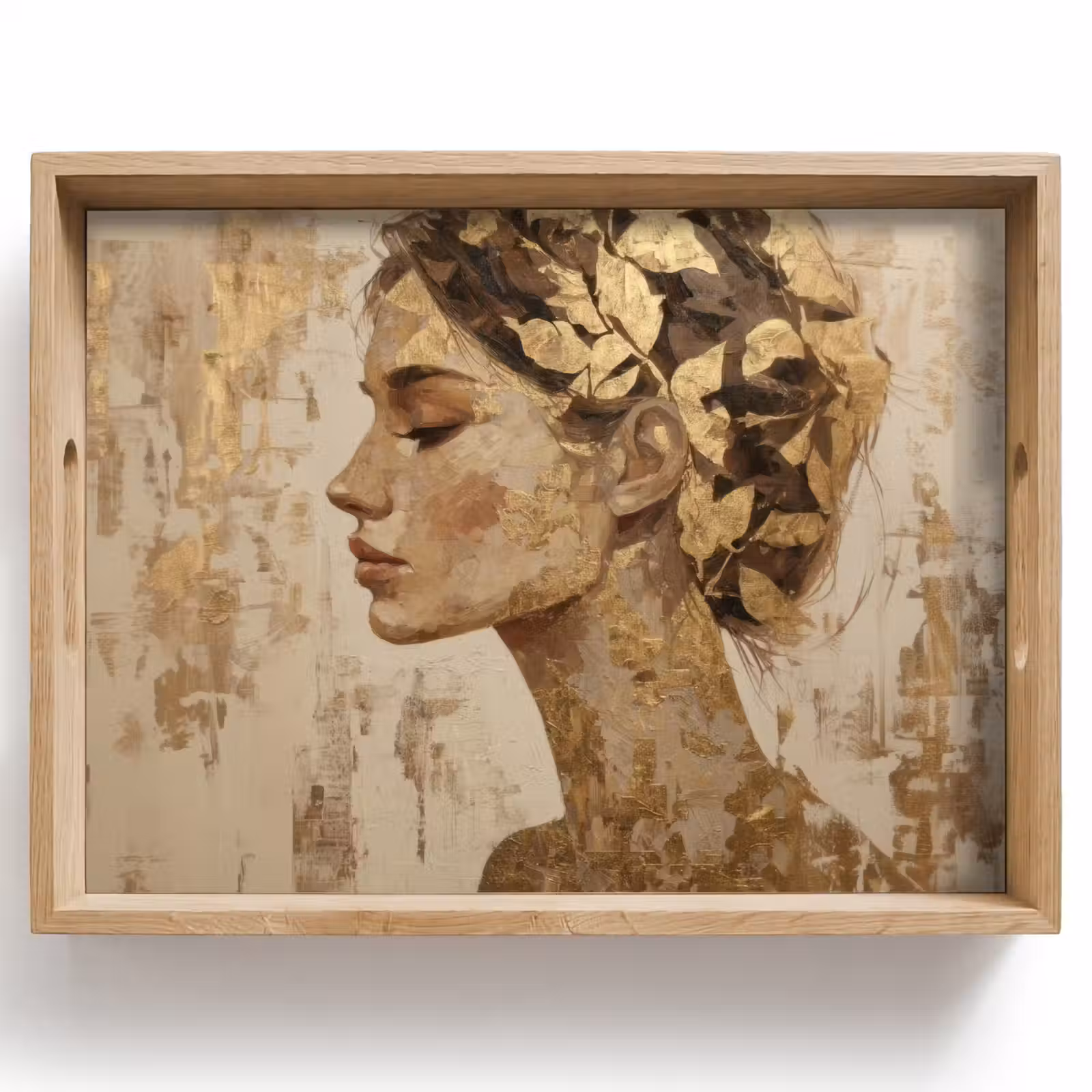 Dienblad - Vrouw - Goud - Abstract - Textuur — 1