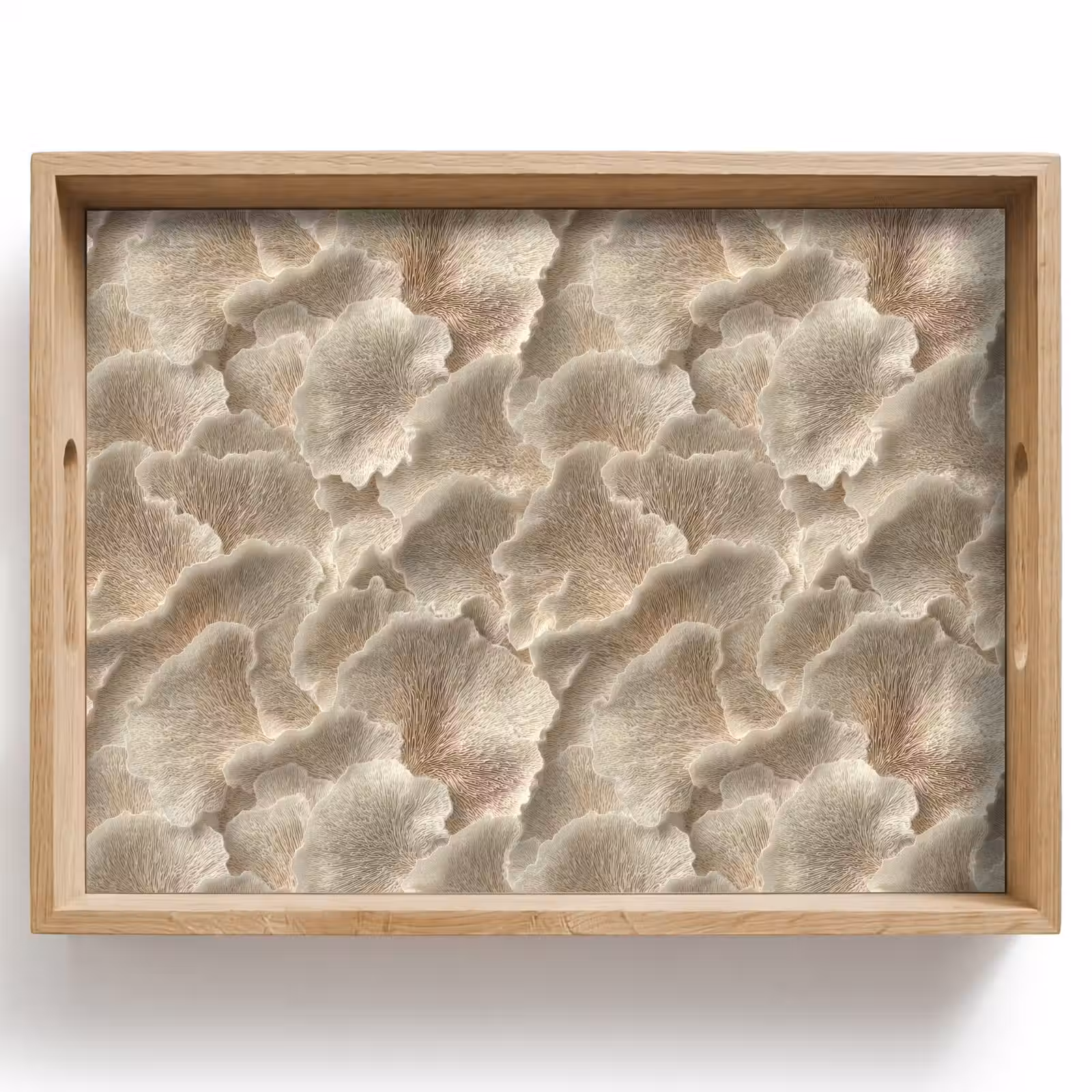 Dienblad - Waaierstructuren - Beige - Vezeltextuur — 1