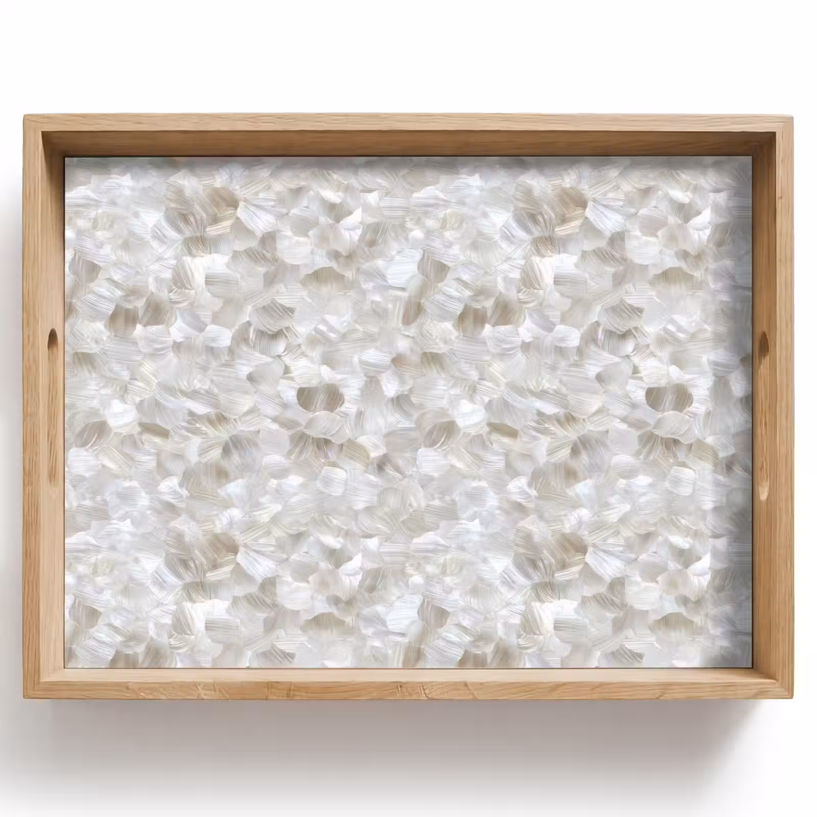 Dienblad - Wit - Penseelstreken - Reliëfeffect — 1