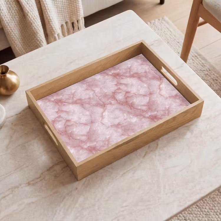 Dienblad - Roze - Kwartsmarmer - Aders — 2