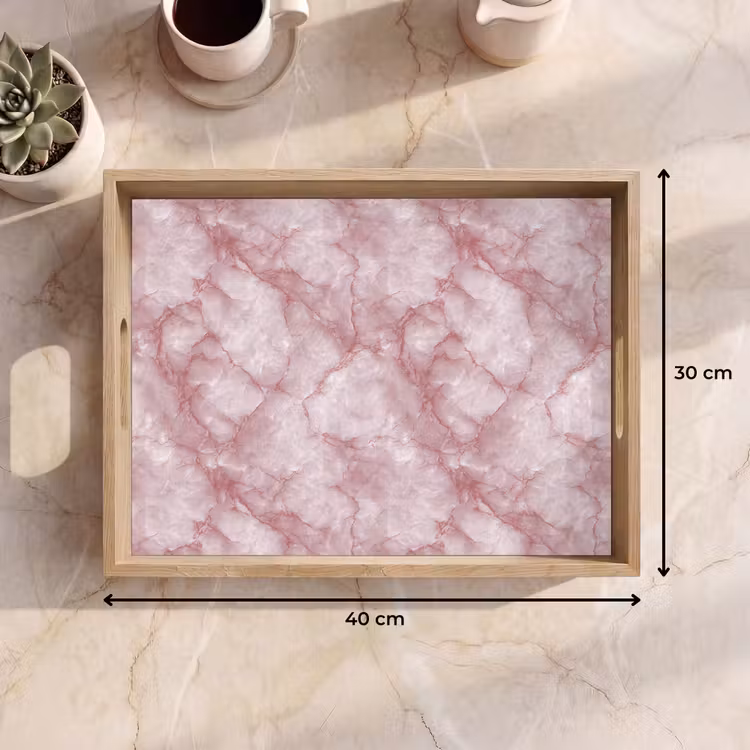 Dienblad - Roze - Kwartsmarmer - Aders — 9