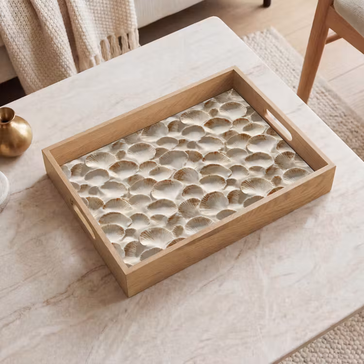Dienblad - Schelpen - Waaiervorm - Wit — 2