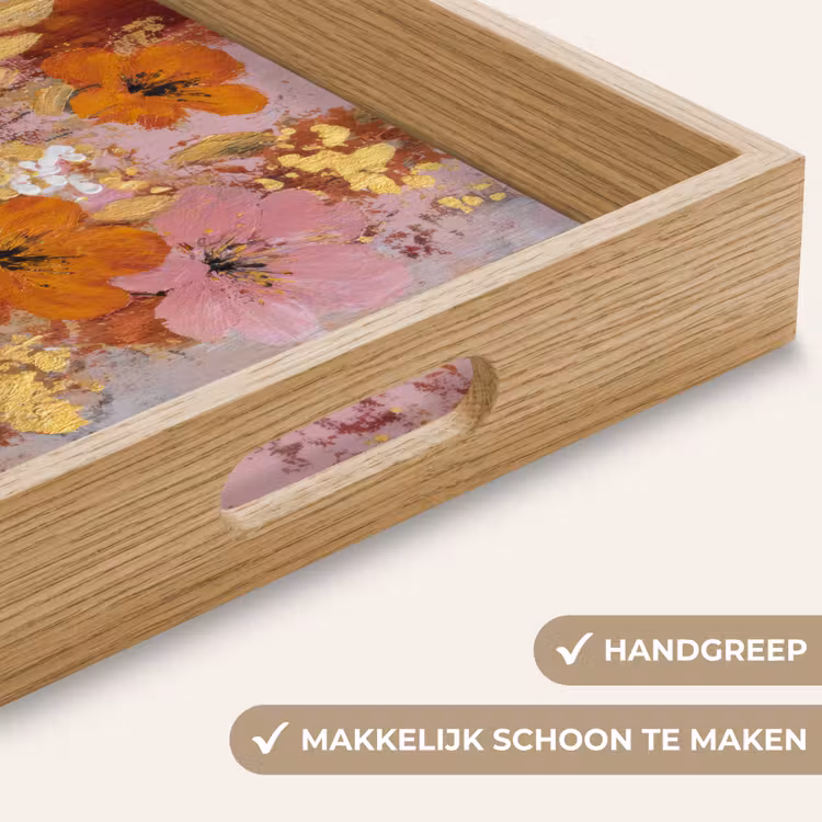 Dienblad - Schilderij - Bloemen - Rustiek - Roze — 5
