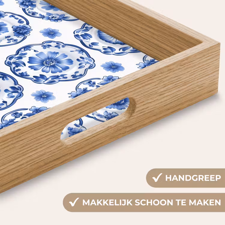 Dienblad - Sierborden - Bloemen - Blauw — 5