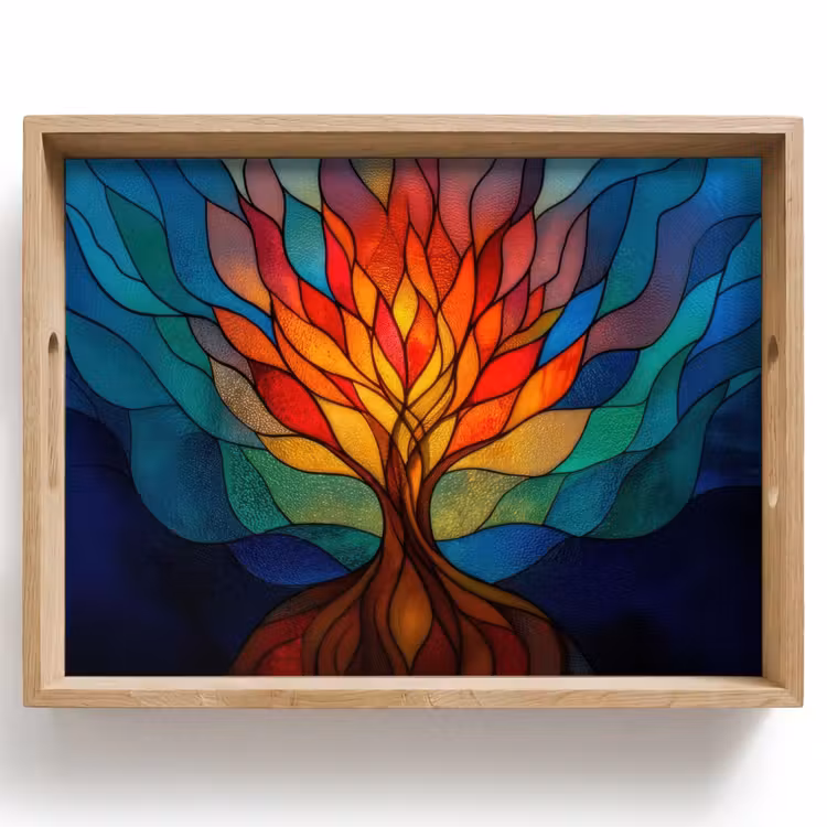 Dienblad - Sierglas - Boom - Rood - Vlakken — 1